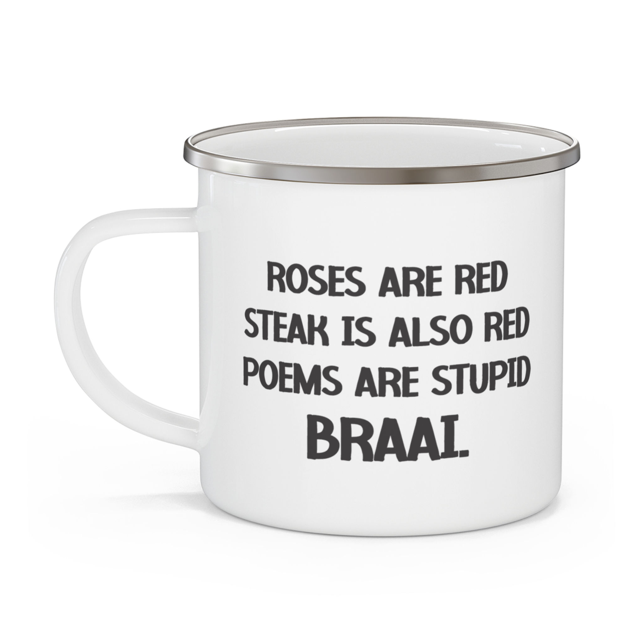 Roses are Red Enamel Camping Mug