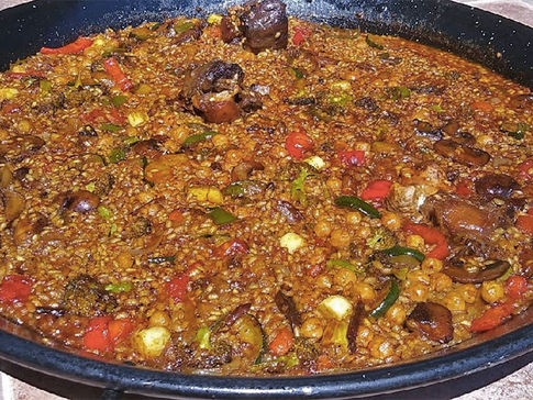 Paella de Rabo de Toro (Stewed Bull's Tail Paella)