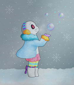 Bubbles in the snow