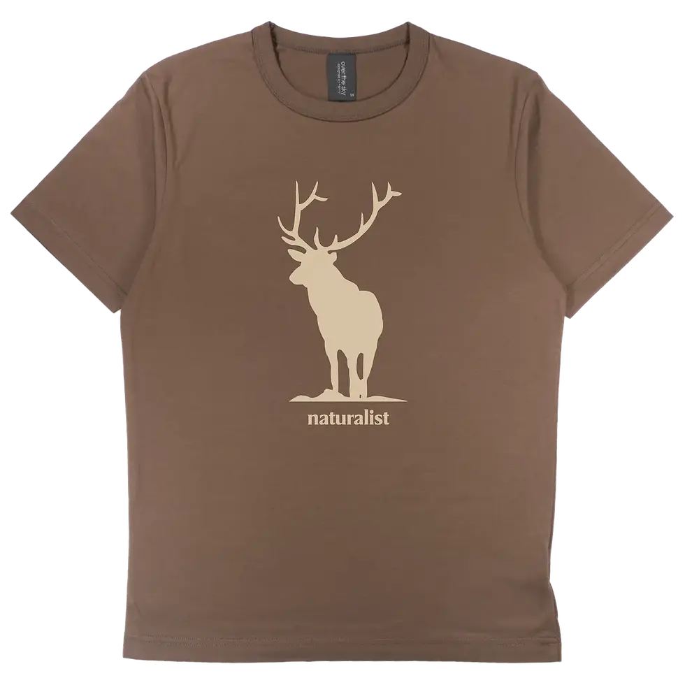 Thumbnail: brown color T-shirt with deer printed on it