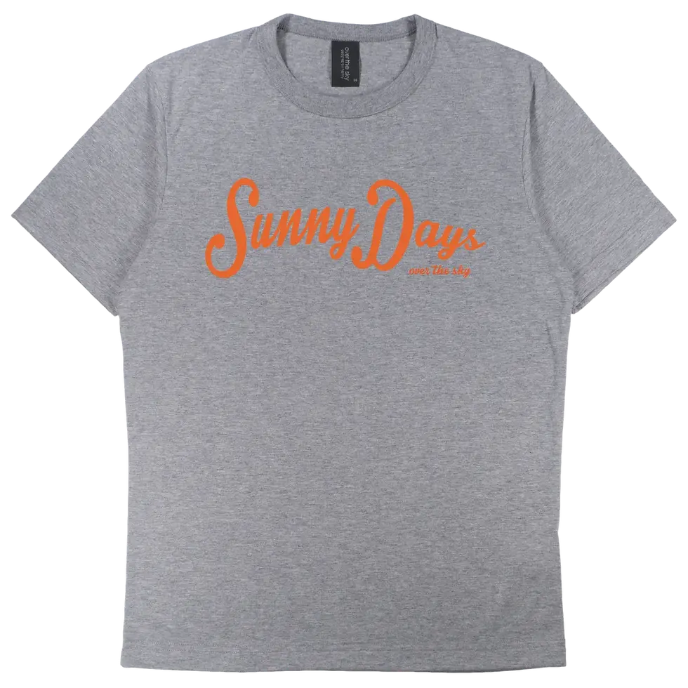 Thumbnail: heather gray color T-shirt with "Sunny days" printed on it