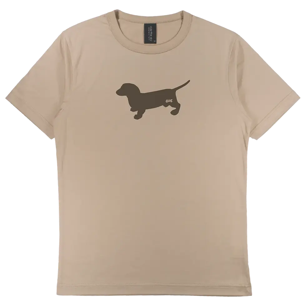 Thumbnail: cream color T-shirt with dachshund printed on it