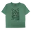 Thumbnail: moss color kids T-shirt with sitting cat printed on it