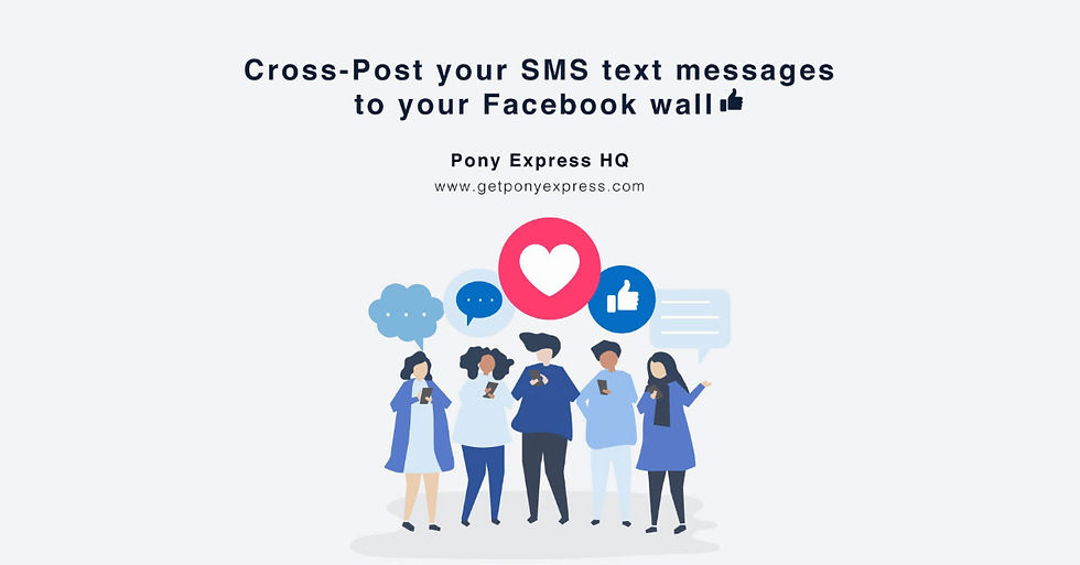 SMS marketing | Cross-post your SMS text message to your Facebook wall via Pony Express HQ