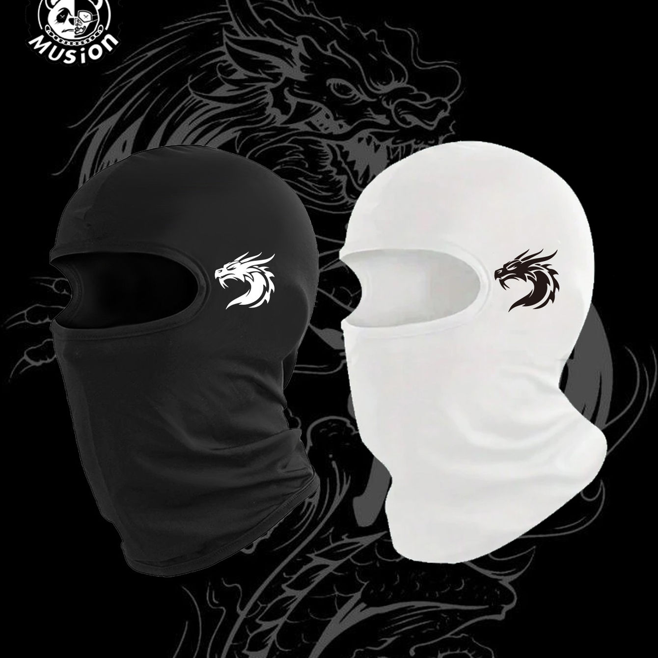 Musion Motorcycle Balaclava Fashion Print Sun Protection Full Face Mask Breathab