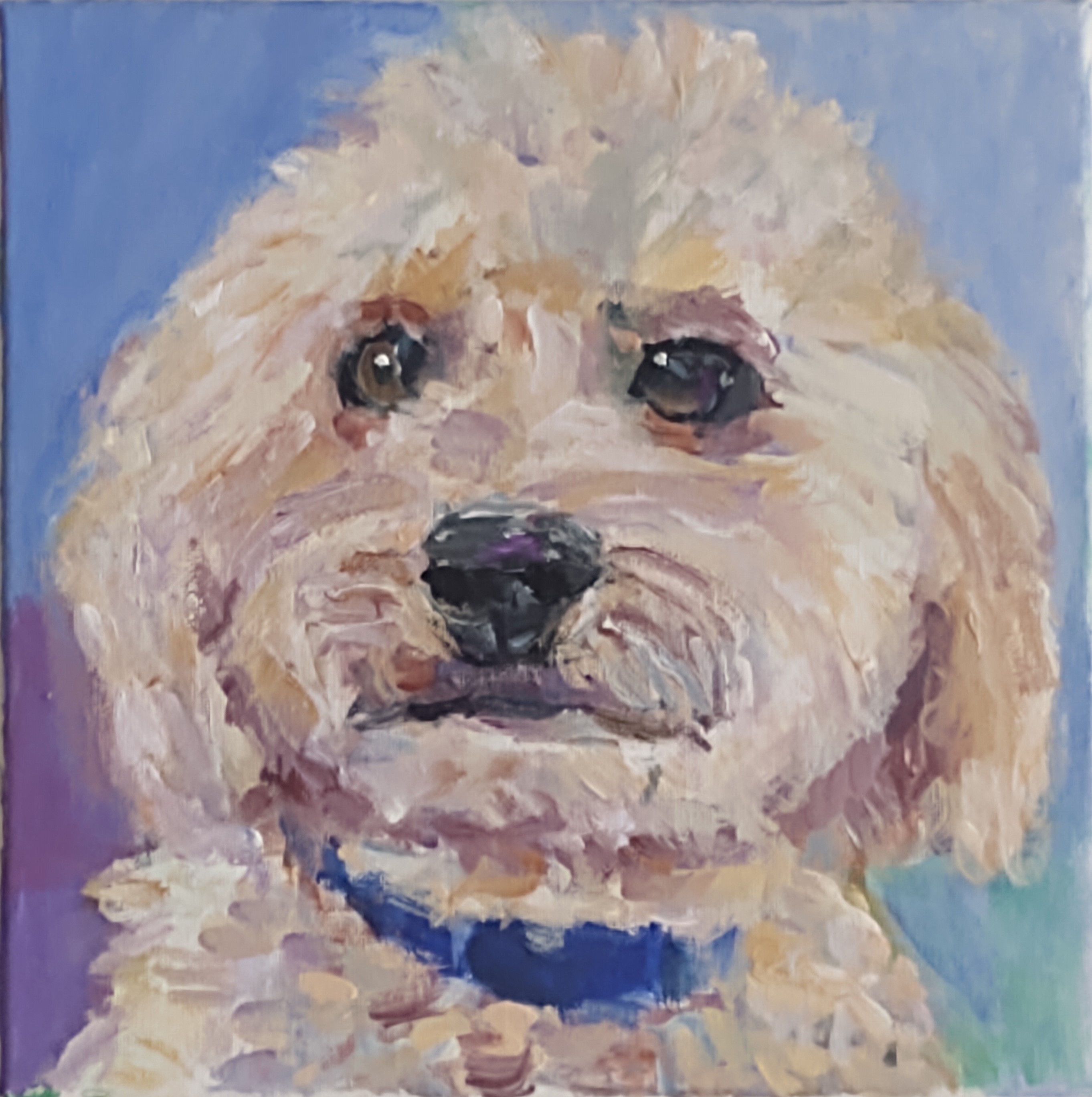 10 x 10" Custom Pet Portrait Handmade Original Painting by Andrea Goldsmith