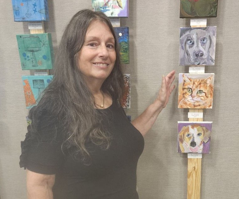 Thumbnail: 6x6" Custom Pet Portrait Commission Original Painting by Andrea Goldsmith