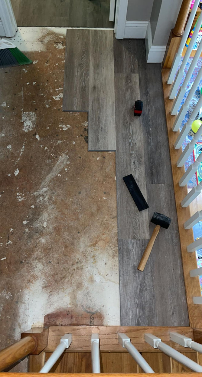 Luxury vinyl plank flooring installation