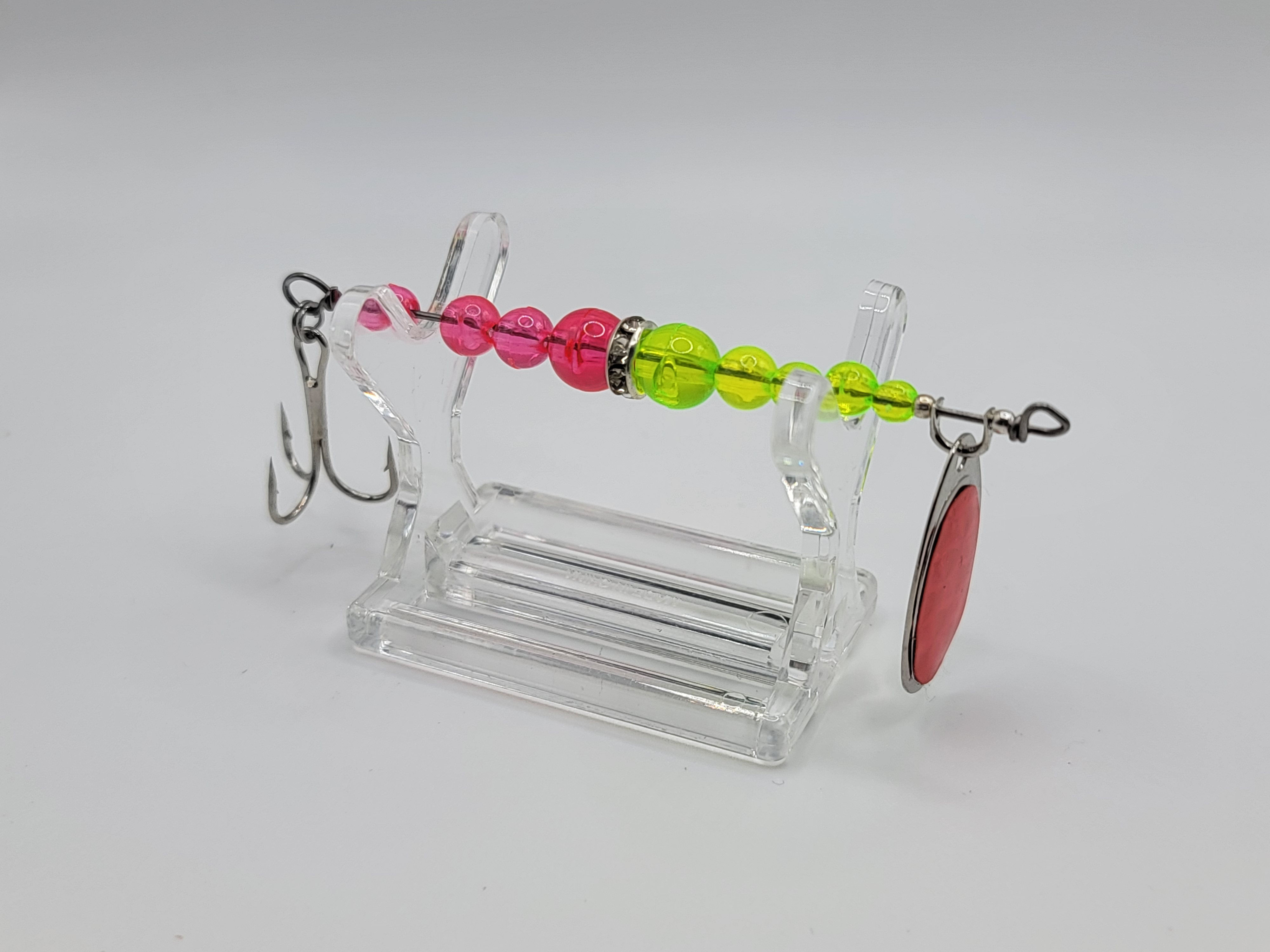 PINK AND CHARTREUSE - CLEAR MEDIUM WEDDING RING