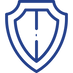 Blue shield symbol graphic