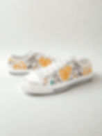 white custom canvas shoes