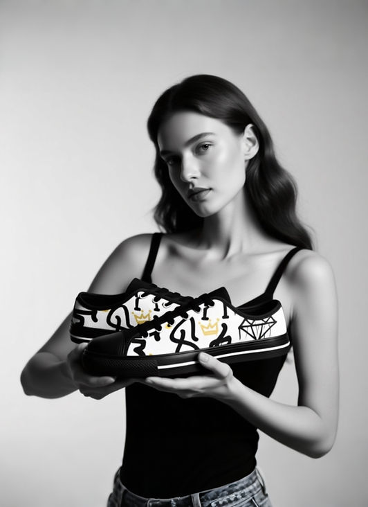 canvas printed shoes model