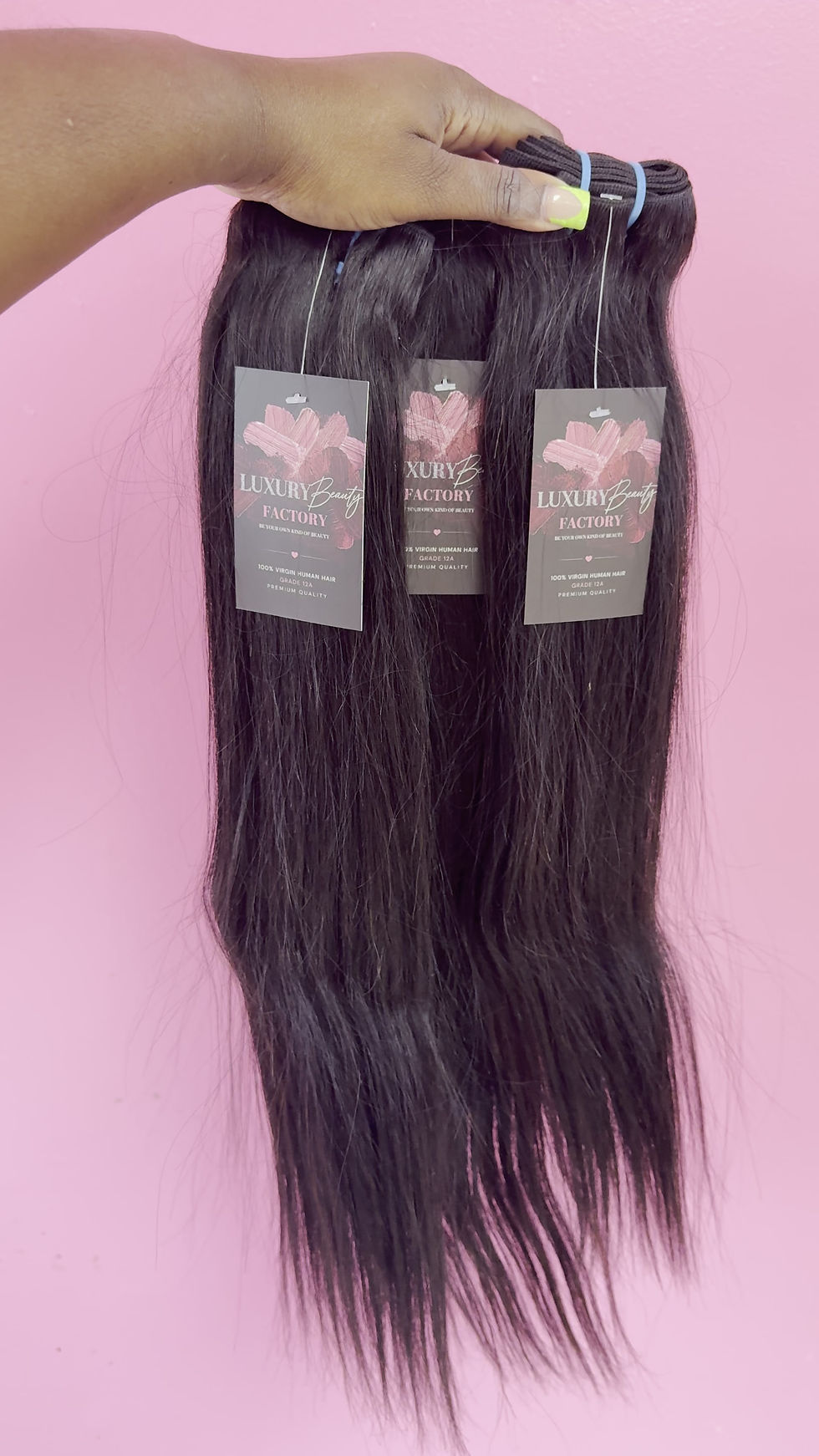 Thumbnail: Luxury Straight Bundle Collection 20”/22”/24” + 18” HD Closure