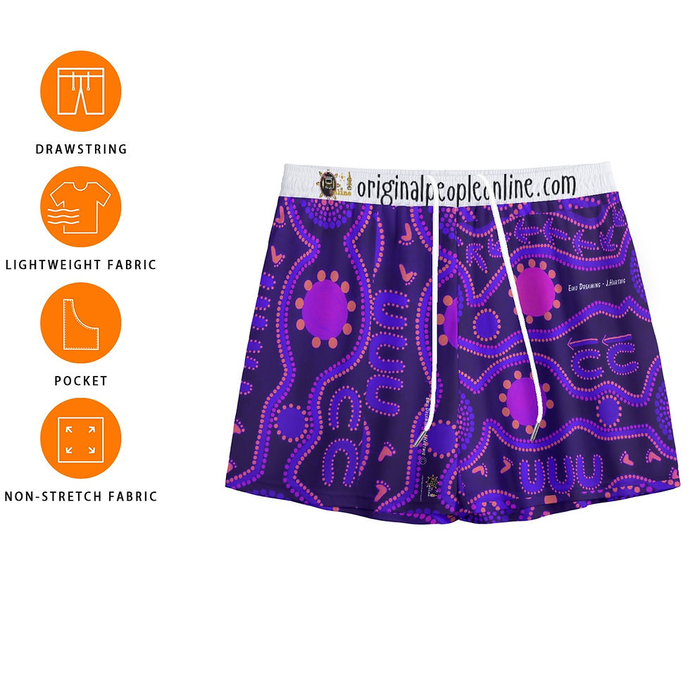 Thumbnail: All-Over Print Men's Mesh Shorts - Emu Country (Purple)