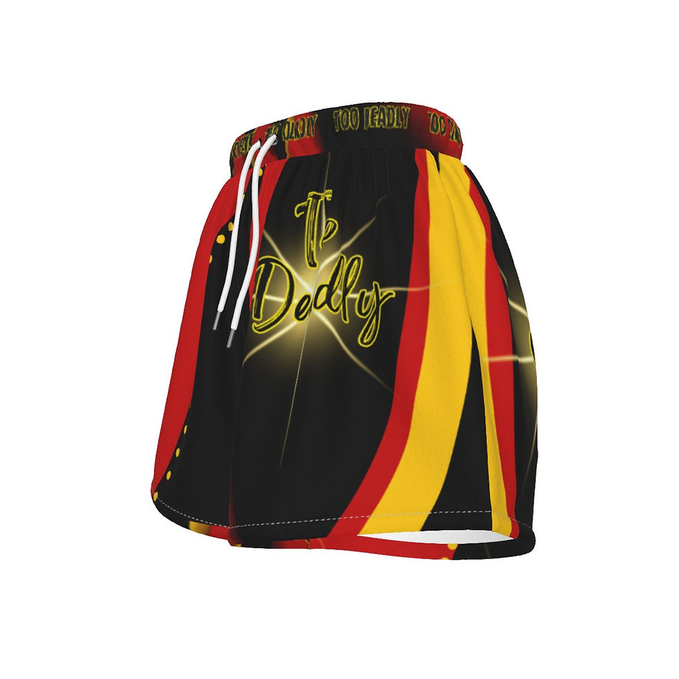 Thumbnail: All-Over Print Women's Sports Shorts - Too Deadly