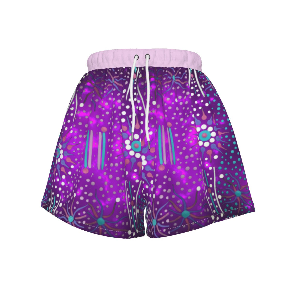 All-Over Print Women's Sports Shorts - Reef Creatures (Coral)