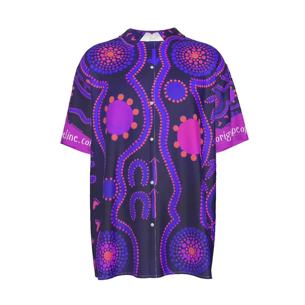 Men's Imitation Silk Shirt - Emu Country (Purple)