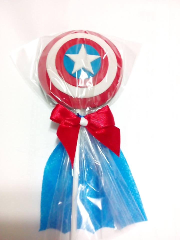 Miniatura: Pirulito De Chocolate Capitão America