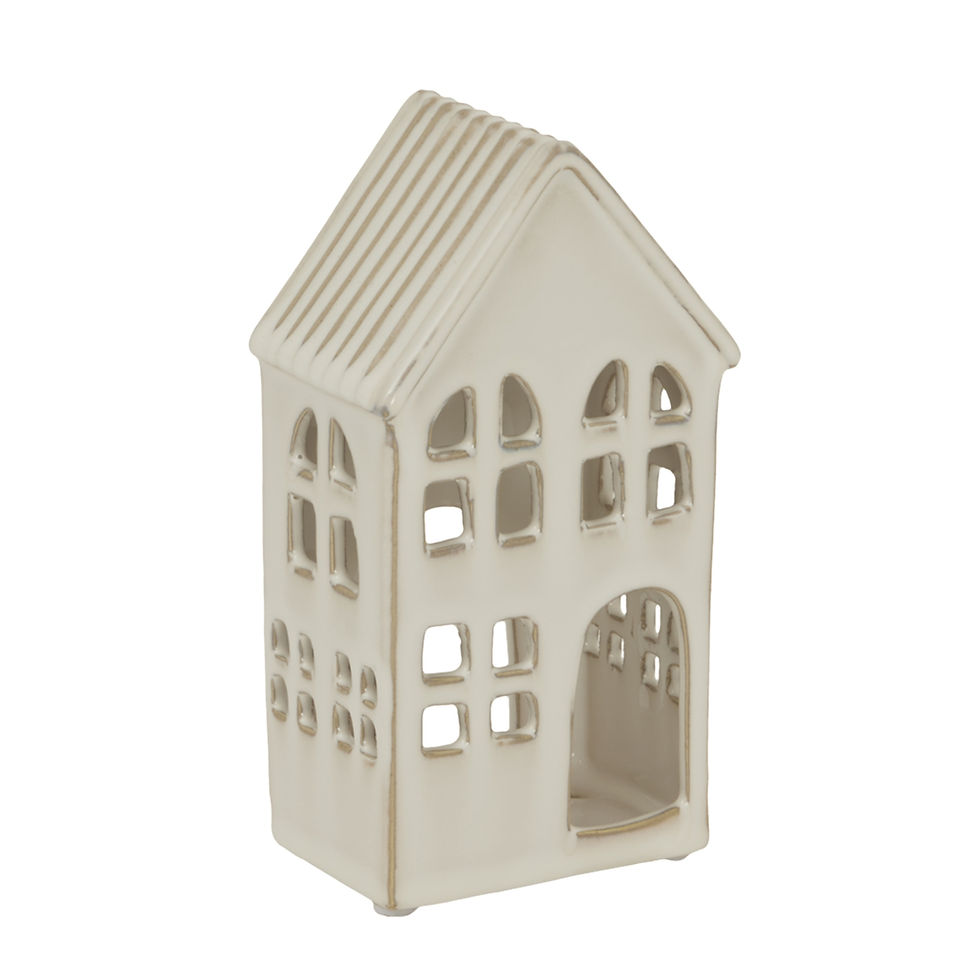 Thumbnail: Large White Ceramic House Tea Light Holder