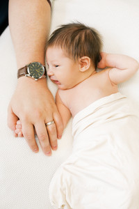 Upper St. Clair newborn session photographed in a bright and airy living space.