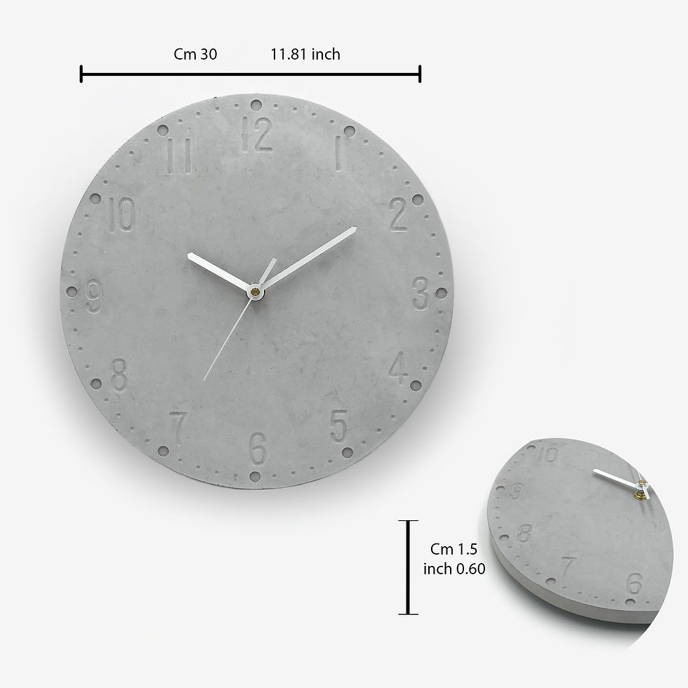 תמונה ממוזערת: שעון לעיצוב הבית ועיצוב שעון קיר מבטון עם מספרים לעיצוב חדר השינה