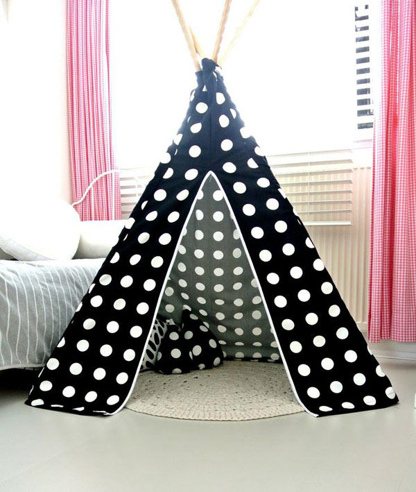 cabaninha bolinha preto e branco