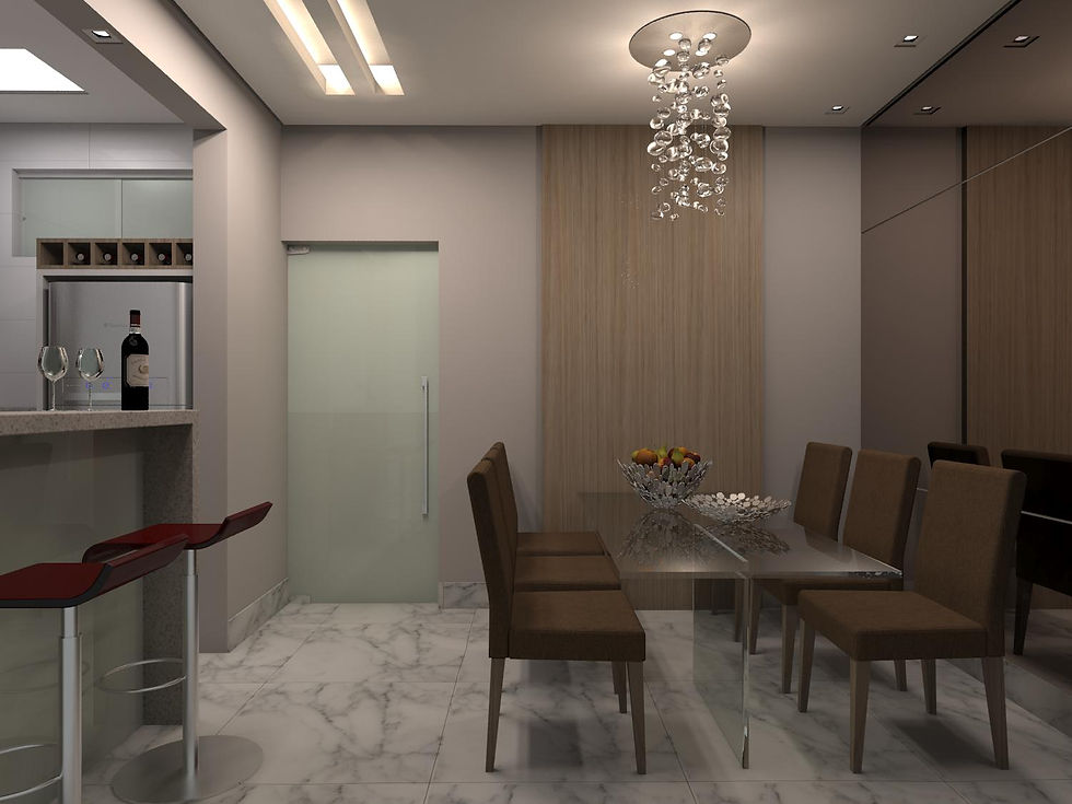 SALA DE JANTAR E COZINHA INTEGRADOS