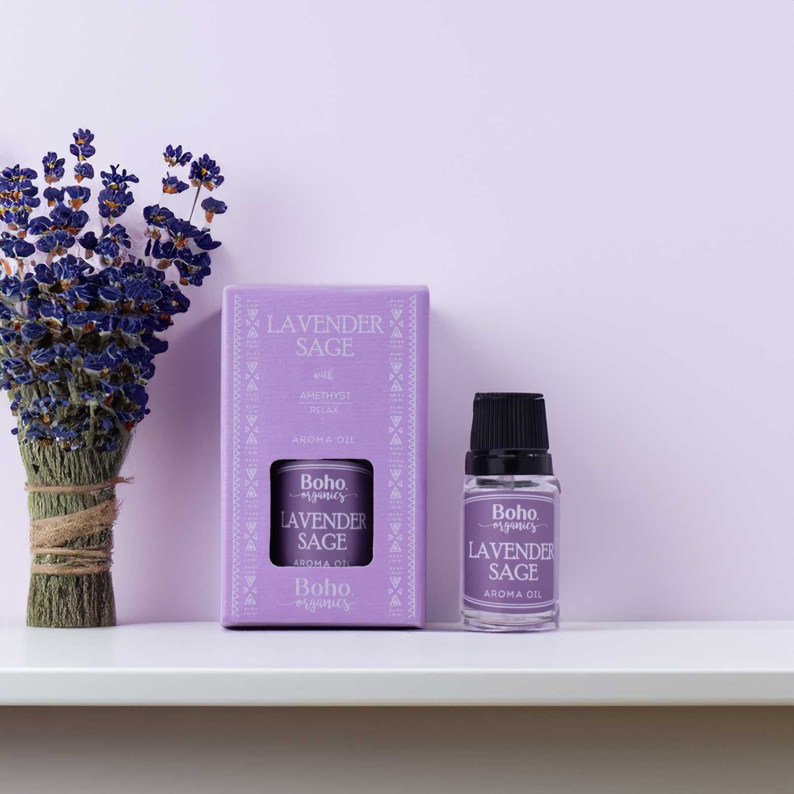 Lavender Sage Aroma Oil with Amethyst