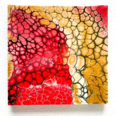 Thumbnail: Set of 4 Coasters - Gold and Red