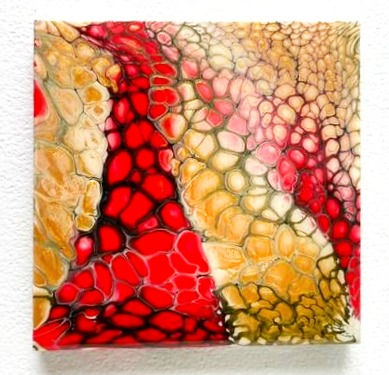 Thumbnail: Set of 4 Coasters - Gold and Red