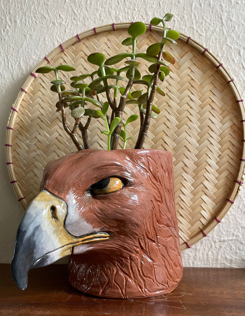 ceramic eagle sculpture