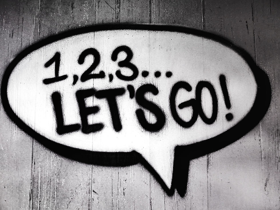 Thought bubble that reads 1,2,3… let’s go