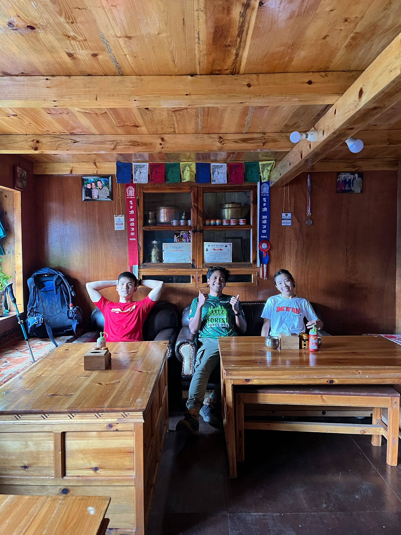 Resting at tea house