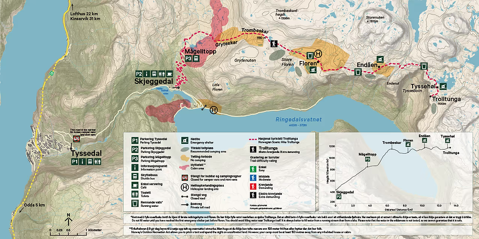 Trolltunga Map