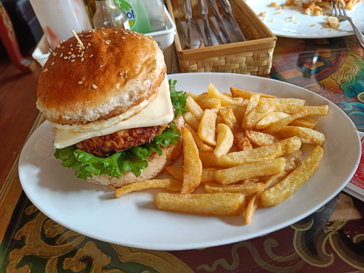 Fried chicken burger