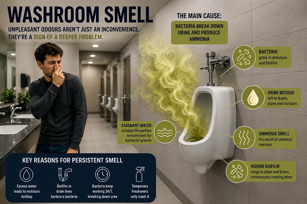 The Science of Restroom Odour: Why Urine + Water = Smell (And How Zerodor Breaks the Equation)