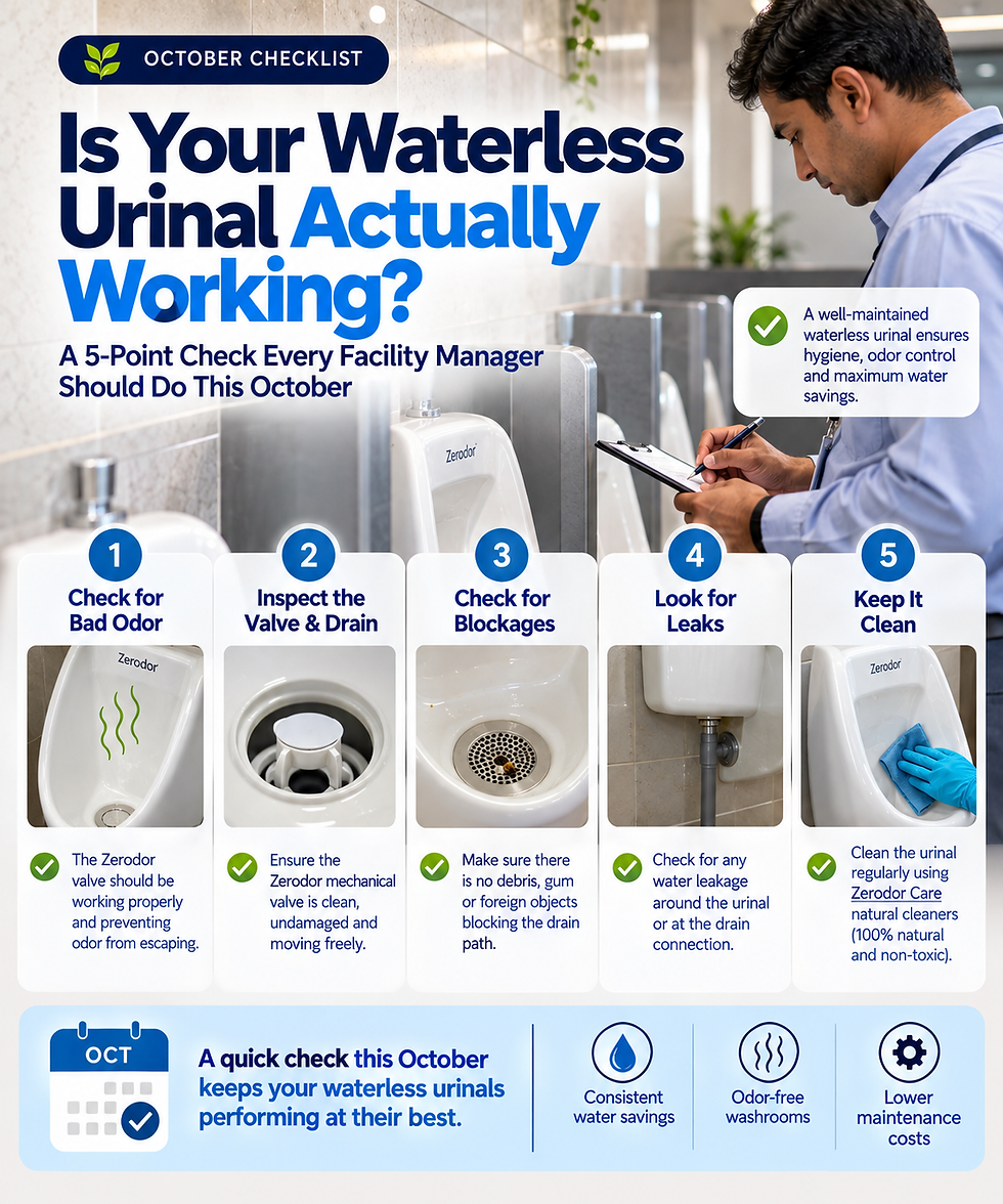 Is Your Waterless Urinal Actually Working? A 5-Point Check Every Facility Manager Should Do This October