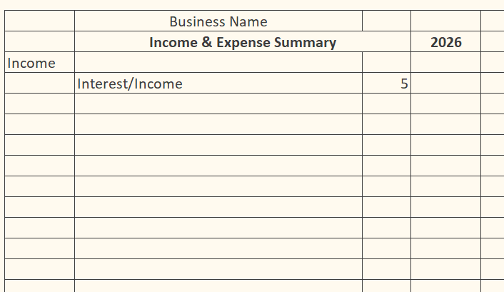 Track finances for Taxes
