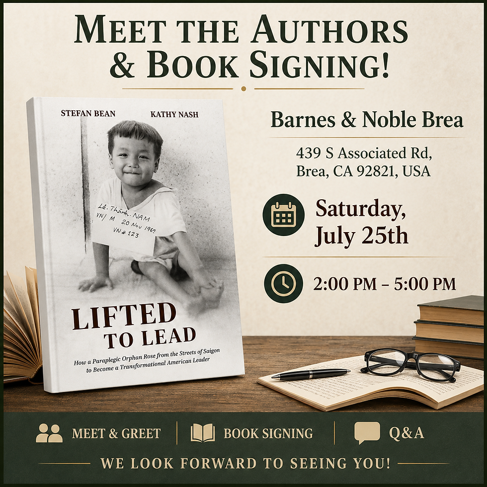 Join us for the Lifted to Lead book signing event at Brea Barnes & Noble!