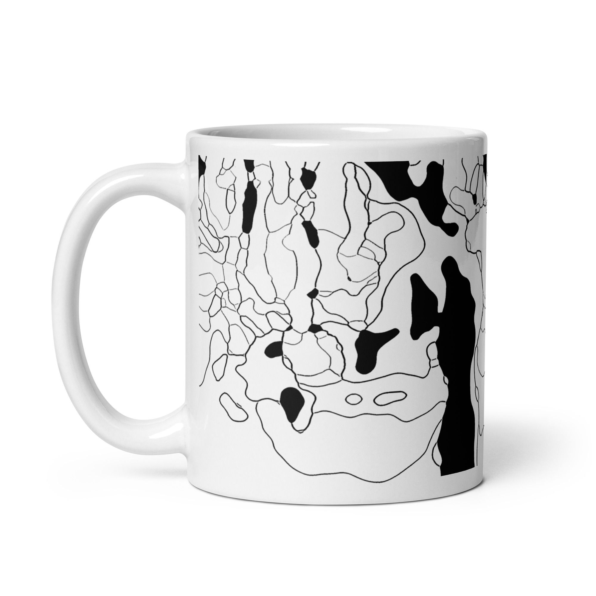 Pattern Line Art Black Mug