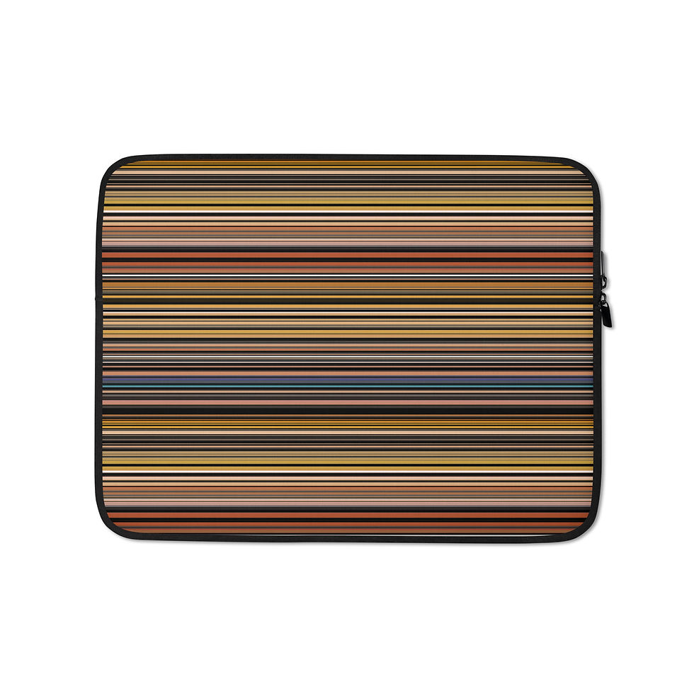 Stripe Orange Gold Peach Black Laptop Sleeve