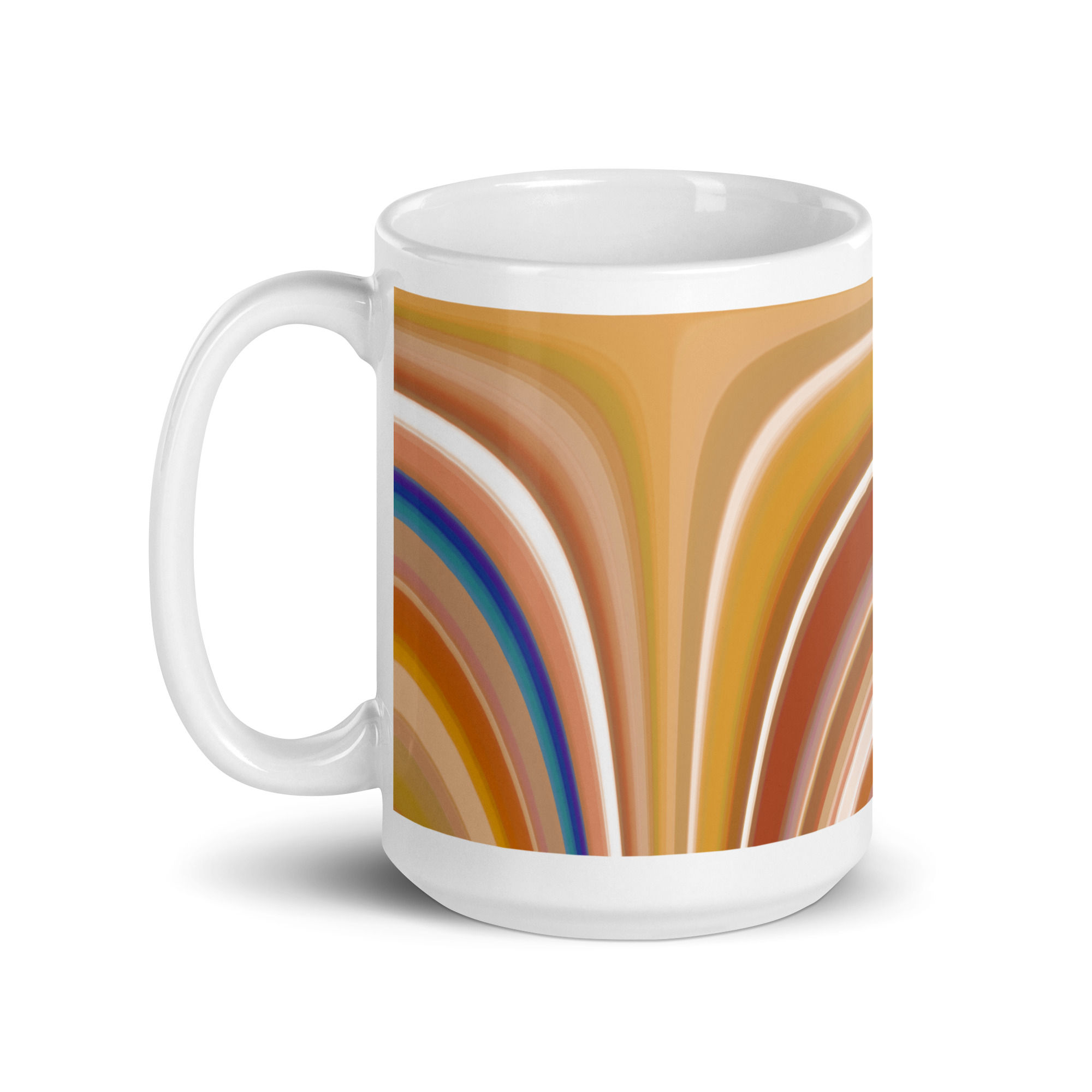 Retro Curve Orange Blue Mug