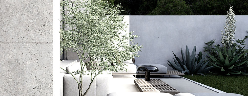 Photoréalisme - villa de luxe - bois et beton - brutalité architecture interieur et design - seville - montmorency - paris