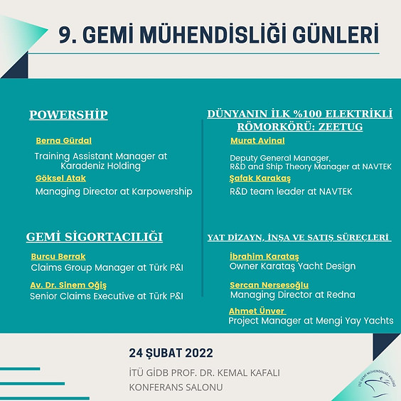9. Gemi Mühendisliği Günleri Seminerler