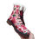 Thumbnail: Pink Flower Unisex Lace Up Winter Boots Fashion Comfort Chukka Boots