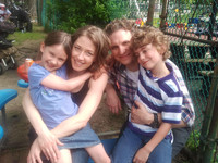 Ella's "The Leftovers" family; Carrie Coon, Sebastian Arcelus, and Anthony Cieslak