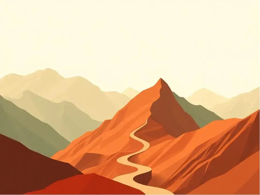 A path up a mountain representing the founder journey