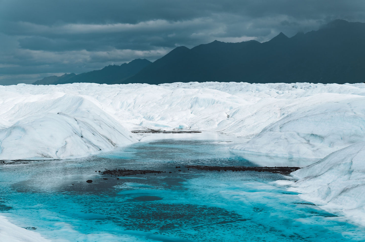 scenic knik glacier in summer