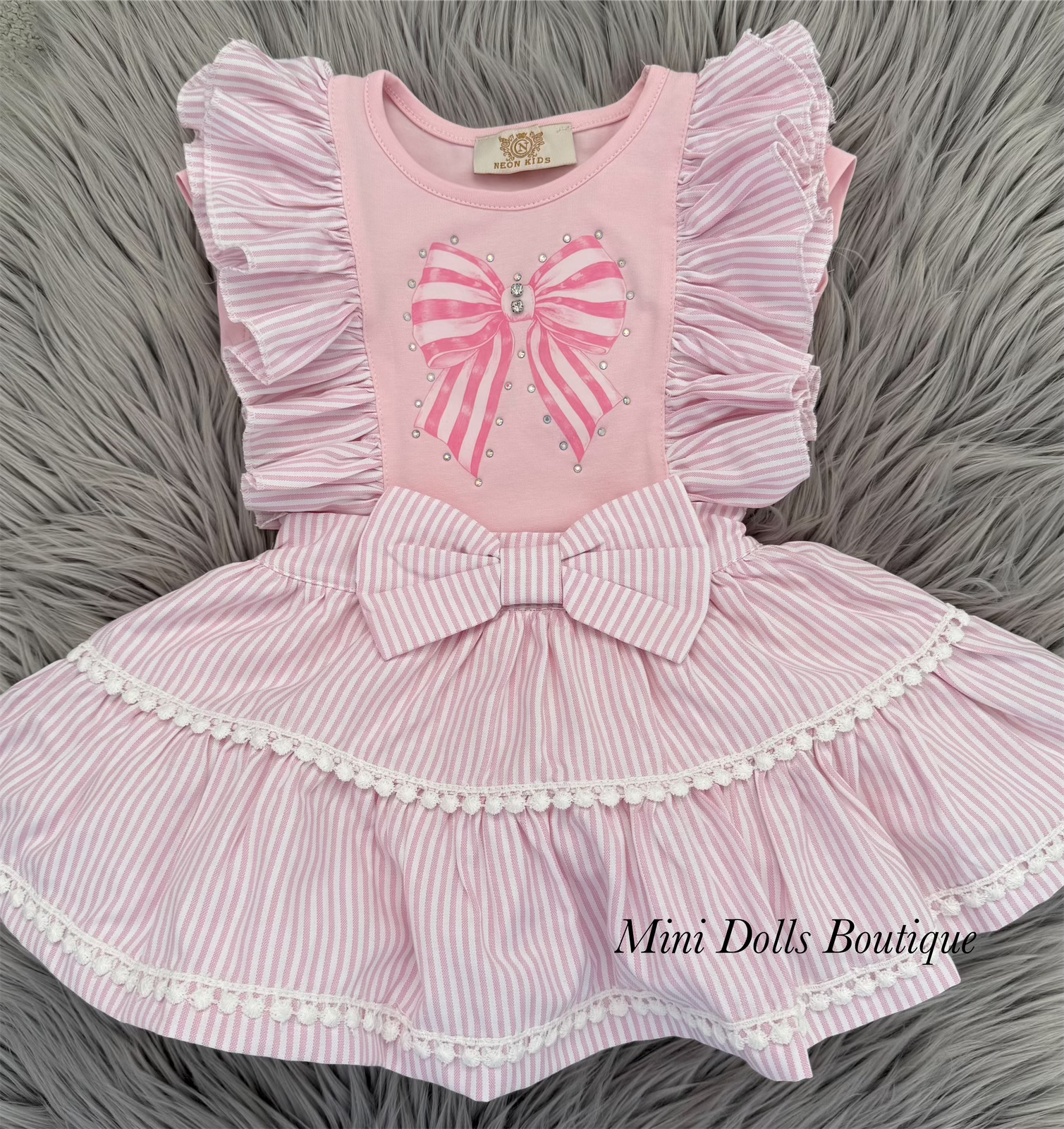 Pink Bow Top & Skirt Set 