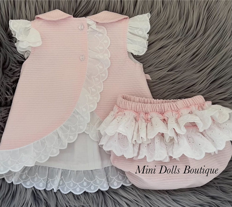 Miniatura: Pink Waffle Dress & Frilly Knickers 